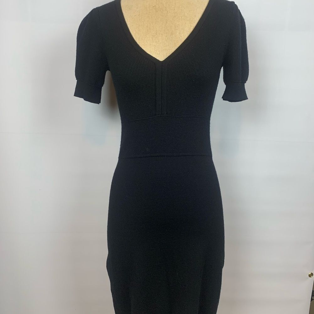 Talbots Petites short sleeve black sweater dress, Small